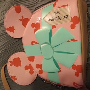 Disney Pink and Teal Minnie Mouse crossbody purse bag NWT